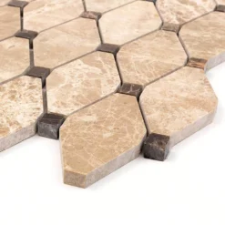 Diapson Light Emperador and Dark Emperador 11.87 in. x 13 in. Polished Marble Mosaic Tile (1.07 sq. ft./Sheet) by Ivy Hill Tile -The Elite Tile Sales Store light emperador and dark emperador ivy hill tile marble tile ext3rd104521 4f 1000