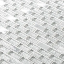 Crystal Ice Metallic 11.875 in. x 11.875 in. Interlocking Mixed Glass and Metal Mosaic Tile (9.79 sq. ft./Case) by Jeffrey Court -The Elite Tile Sales Store metallic jeffrey court glass tile 99350 1d 1000
