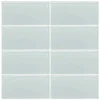 Morning Mist Blue 3 in. x 6 in. Subway Glossy Glass Wall Tile (10 sq. ft./Case) by Jeffrey Court