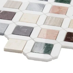 Lula Multicolor 11.92 in. x 11.92 in. Polished Marble Floor and Wall Tile (0.98 sq. ft./Each) by Ivy Hill Tile -The Elite Tile Sales Store multicolor ivy hill tile marble tile ext3rd106598 44 1000