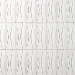 Delphi Harlequin Natural White 13 in. x 16 in. Polished Ceramic Mosaic Tile (1.41 sq. ft./Sheet) by Ivy Hill Tile