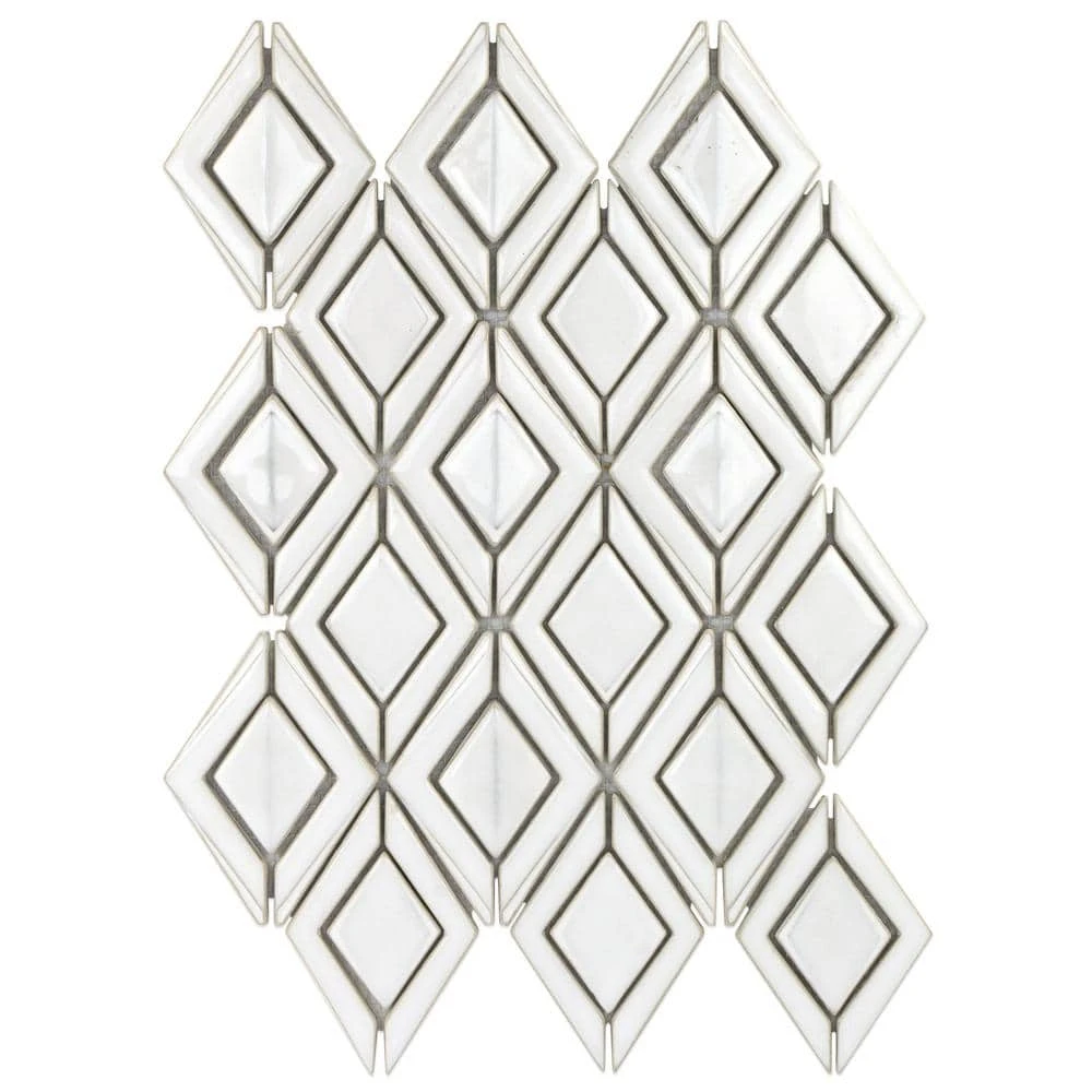 Delphi Jewel Natural White 12 in. x 16 in. Polished Ceramic Mosaic Tile (1.19 sq. ft./Sheet) by Ivy Hill Tile 6 Delphi Jewel Natural White 12 in. x 16 in. Polished Ceramic Mosaic Tile (1.19 sq. ft./Sheet) by Ivy Hill Tile - Image 4