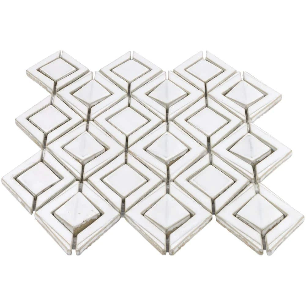 Delphi Jewel Natural White 12 in. x 16 in. Polished Ceramic Mosaic Tile (1.19 sq. ft./Sheet) by Ivy Hill Tile 8 Delphi Jewel Natural White 12 in. x 16 in. Polished Ceramic Mosaic Tile (1.19 sq. ft./Sheet) by Ivy Hill Tile - Image 6