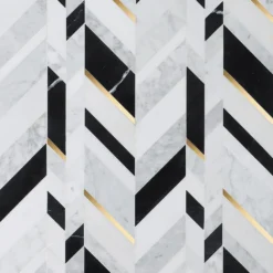 Tyra Nero 11.81 in. x 18.89 in. Polished Marble Wall Mosaic Tile (1.55 sq. ft./Each) by Ivy Hill Tile -The Elite Tile Sales Store nero ivy hill tile marble tile ext3rd106774 c3 1000