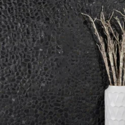 3D Pebble Rock Jet Black 12 in. x 12 in. x 10 mm Marble Mosaic Floor and Wall Tile by Ivy Hill Tile -The Elite Tile Sales Store obsidian black ivy hill tile marble tile ext3rd100679 4f 1000