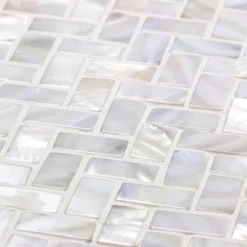 Pacific White Herringbone 11.81 in. x 11.81 in. Pearl Shell Mosaic Tile by Ivy Hill Tile 11 Pacific White Herringbone 11.81 in. x 11.81 in. Pearl Shell Mosaic Tile by Ivy Hill Tile -The Elite Tile Sales Store pearl ivy hill tile glass tile ext3rd102056 40 1000
