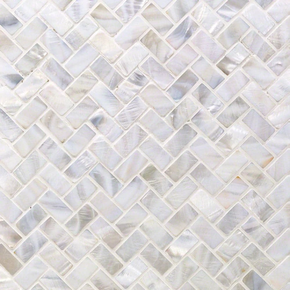 Pacific White Herringbone 11.81 in. x 11.81 in. Pearl Shell Mosaic Tile by Ivy Hill Tile 3 Pacific White Herringbone 11.81 in. x 11.81 in. Pearl Shell Mosaic Tile by Ivy Hill Tile