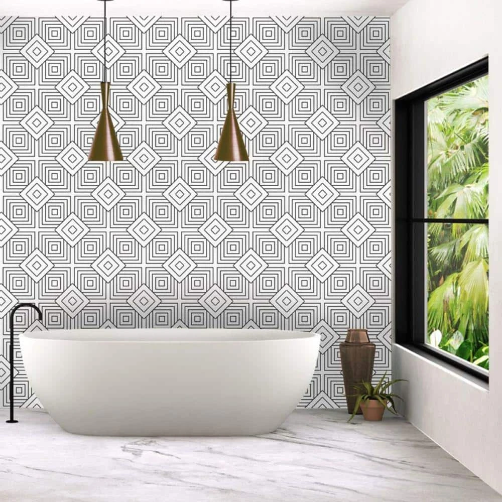 Script Line Positive 7.87 in. x 7.87 in. Matte Porcelain Floor and Wall Tile (10.32 sq. ft./Case) by Ivy Hill Tile 4 Script Line Positive 7.87 in. x 7.87 in. Matte Porcelain Floor and Wall Tile (10.32 sq. ft./Case) by Ivy Hill Tile - Image 2