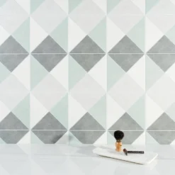 Anya Sage Diamond Square 9 in. x 9 in. Matte Porcelain Floor and Wall Tile (10.76 sq. ft./Case) by Ivy Hill Tile -The Elite Tile Sales Store sage ivy hill tile porcelain tile ext3rd105149 c3 1000