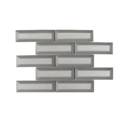 Silver Ingot 9.625 in. x 11.75 in. Interlocking Glossy Glass Mosaic Tile (7.854 sq. ft./Case) by Jeffrey Court