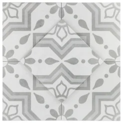 Sintra Silver Sky Encaustic 9 in. x 9 in. x 10mm Mate Porcelain Floor and Wall Tile (20 pieces / 10.65 sq. ft. / box) by Ivy Hill Tile -The Elite Tile Sales Store silver sky ivy hill tile porcelain tile ext3rd101333 77 1000