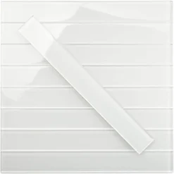 Contempo Vista Bright White 2 in. x 16 in. Polished Subway Glass Wall Tile by Ivy Hill Tile -The Elite Tile Sales Store super white ivy hill tile glass tile ext3rd101565 4f 1000