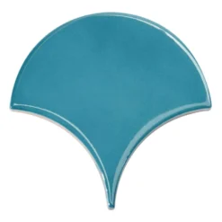 Beta Teal 2.44 in. x 5 in. Scallop Polished Ceramic Wall Tile (4.06 sq. ft./Case) by Ivy Hill Tile -The Elite Tile Sales Store teal ivy hill tile ceramic tile ext3rd105987 4f 1000
