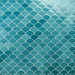 Beta Teal 2.44 in. x 5 in. Scallop Polished Ceramic Wall Tile (4.06 sq. ft./Case) by Ivy Hill Tile -The Elite Tile Sales Store teal ivy hill tile ceramic tile ext3rd105987 c3 1000