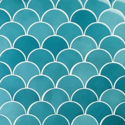 Beta Teal 2.44 in. x 5 in. Scallop Polished Ceramic Wall Tile (4.06 sq. ft./Case) by Ivy Hill Tile -The Elite Tile Sales Store teal ivy hill tile ceramic tile ext3rd105987 fa 1000