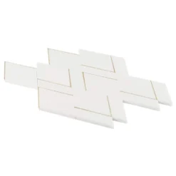 Mehko Thassos 11.81 in. x 14.96 in. Polished Marble and Brass Wall Tile (1.22 sq. ft./Each) by Ivy Hill Tile -The Elite Tile Sales Store thassos ivy hill tile marble tile ext3rd106854 fa 1000