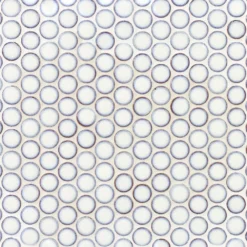 Bliss Edged Penny Vintage White 11.49 in. x 12.32 in. Polished Ceramic Floor and Wall Mosaic Tile (0.98 Sq. Ft./Each) by Ivy Hill Tile