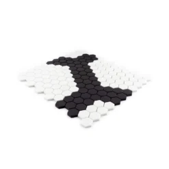 Madeline White/Black 10 in. x 11.5 in. Hexagon Matte Pressed Glass Mosaic Wall and Floor Tile (7.986 sq. ft./Case) by Jeffrey Court -The Elite Tile Sales Store white blk jeffrey court glass tile 13027 40 1000
