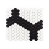 Madeline White/Black 10 in. x 11.5 in. Hexagon Matte Pressed Glass Mosaic Wall and Floor Tile (7.986 sq. ft./Case) by Jeffrey Court -The Elite Tile Sales Store white blk jeffrey court glass tile 13027 64 1000
