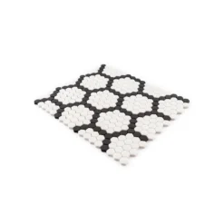 Hexagon Pattern White 9.875 in. x 11.375 in. Hexagon Matte Glass Mosaic Wall and Floor Tile (15.60 sq. ft./Case) by Jeffrey Court -The Elite Tile Sales Store white blk jeffrey court glass tile 13093 40 1000