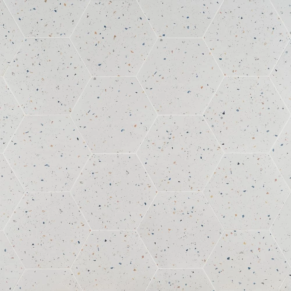 Malati White Confetti 12.5 in. x 14.5 in. Matte Porcelain Hexagon Floor and Wall Tile (10.51 sq. ft./Case) by Ivy Hill Tile 3 Malati White Confetti 12.5 in. x 14.5 in. Matte Porcelain Hexagon Floor and Wall Tile (10.51 sq. ft./Case) by Ivy Hill Tile