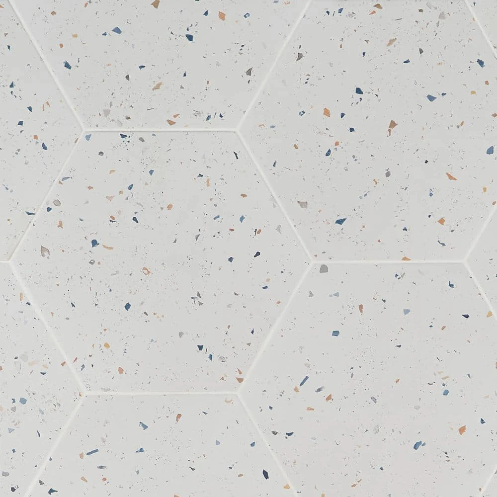 Malati White Confetti 12.5 in. x 14.5 in. Matte Porcelain Hexagon Floor and Wall Tile (10.51 sq. ft./Case) by Ivy Hill Tile 5 Malati White Confetti 12.5 in. x 14.5 in. Matte Porcelain Hexagon Floor and Wall Tile (10.51 sq. ft./Case) by Ivy Hill Tile - Image 3