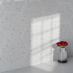 Malati White Confetti 12.5 in. x 14.5 in. Matte Porcelain Hexagon Floor and Wall Tile (10.51 sq. ft./Case) by Ivy Hill Tile 19 Malati White Confetti 12.5 in. x 14.5 in. Matte Porcelain Hexagon Floor and Wall Tile (10.51 sq. ft./Case) by Ivy Hill Tile -The Elite Tile Sales Store white confetti ivy hill tile porcelain tile ext3rd105939 d4 1000
