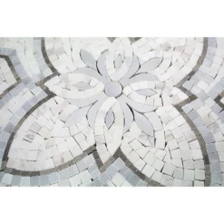 Garden White Gray 12 in. x 12 in. x 10 mm Marble Mosaic Tile by Ivy Hill Tile -The Elite Tile Sales Store white gray ivy hill tile marble tile ext3rd101216 4f 1000