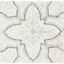 Garden White Gray 12 in. x 12 in. x 10 mm Marble Mosaic Tile by Ivy Hill Tile