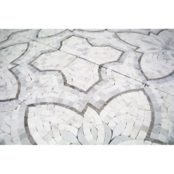 Garden White Gray 12 in. x 12 in. x 10 mm Marble Mosaic Tile by Ivy Hill Tile -The Elite Tile Sales Store white gray ivy hill tile marble tile ext3rd101216 c3 1000