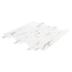 Hampton Cove White 11.625 in. x 11.625 in. Interlocking Glossy Glass Mosaic Tile (0.938 sq. ft./Each) by Jeffrey Court -The Elite Tile Sales Store white gray jeffrey court glass tile 93030 40 1000
