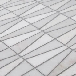 Meander White/Grey 10.625 in. x 12 in. Interlocking Honed Marble Wall and Floor Mosaic Tile (0.885 sq. ft./Each) by Jeffrey Court -The Elite Tile Sales Store white gray jeffrey court marble tile 13016 77 1000