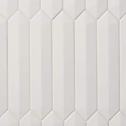 Axis 3D 2.6 in. x 13 in. White Polished Picket Ceramic Wall Tile (9.04 sq. ft. / case) by Ivy Hill Tile