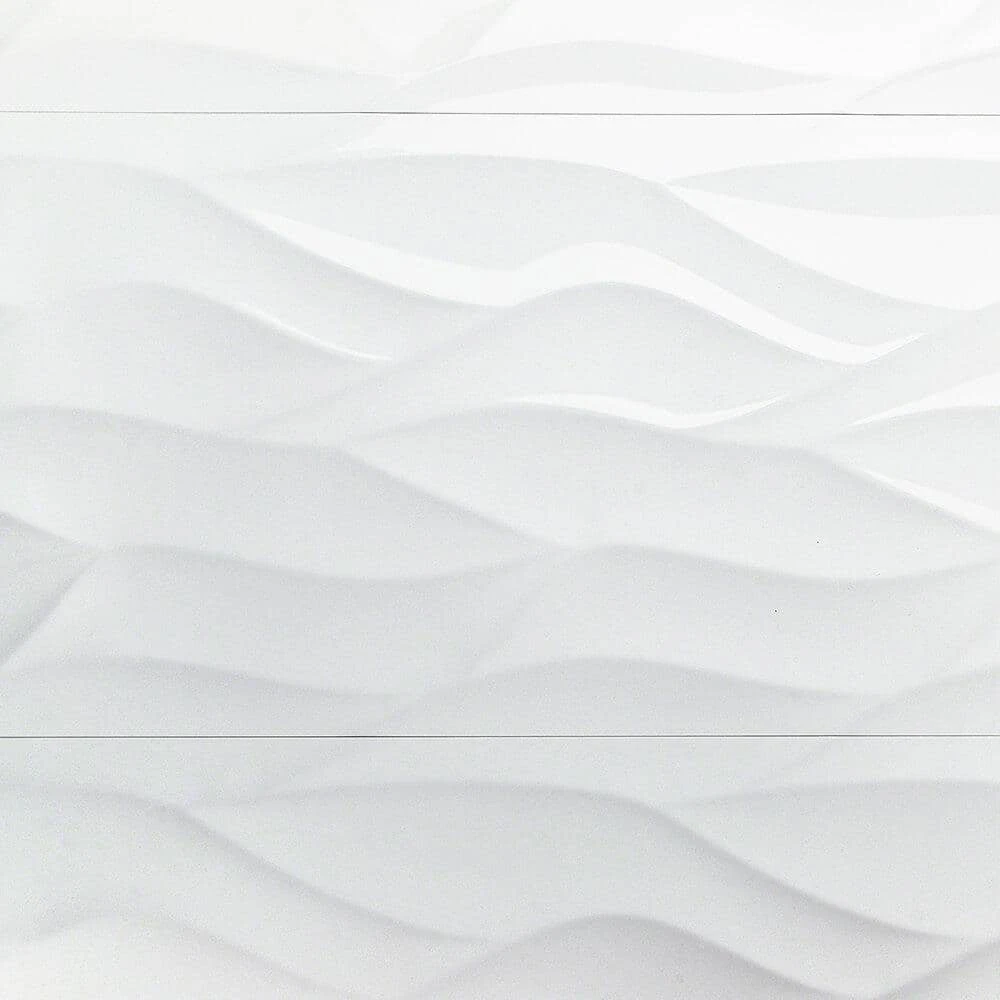 Ripple White Wavy 12 in. x 36 in. Polished Ceramic Wall Tile (4 Pieces 11.62 sq. ft. / Case) by Ivy Hill Tile 6 Ripple White Wavy 12 in. x 36 in. Polished Ceramic Wall Tile (4 Pieces 11.62 sq. ft. / Case) by Ivy Hill Tile - Image 4