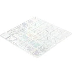 Marina Iridescent Squares White 11.75 in x 11.75 in. x 8 mm Glass Mosaic Wall Tile by Ivy Hill Tile -The Elite Tile Sales Store white ivy hill tile glass tile ext3rd100123 1f 1000
