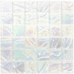 Marina Iridescent Squares White 11.75 in x 11.75 in. x 8 mm Glass Mosaic Wall Tile by Ivy Hill Tile -The Elite Tile Sales Store white ivy hill tile glass tile ext3rd100123 4f 1000