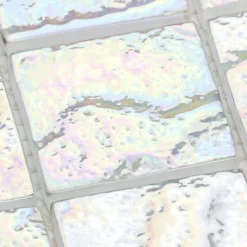 Marina Iridescent Squares White 11.75 in x 11.75 in. x 8 mm Glass Mosaic Wall Tile by Ivy Hill Tile -The Elite Tile Sales Store white ivy hill tile glass tile ext3rd100123 76 1000