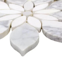 Thistle White 12.4 in. x 14.13 in. Polished Marble Mosaic Tile (1.21 sq. ft./Sheet) by Ivy Hill Tile -The Elite Tile Sales Store white ivy hill tile marble tile ext3rd101816 44 1000