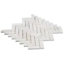 Arctic White 12 in. x 12.79 in. Herringbone Polished Marble Mosaic Tile (1.07 sq. ft./Sheet) by Ivy Hill Tile -The Elite Tile Sales Store white ivy hill tile marble tile ext3rd105897 1f 1000