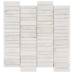 Arctic White 11.69 in. x 11.69 in. Waterfall Polished Marble Mosaic Tile (0.97 sq. ft./Sheet) by Ivy Hill Tile -The Elite Tile Sales Store white ivy hill tile marble tile ext3rd105899 4f 1000