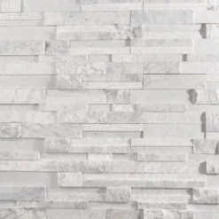 Cliffstone White Ledger Panel 8 in. x 24 in. 10mm Matte Marble Mosaic Tile (1.29 sq. ft.) by Ivy Hill Tile