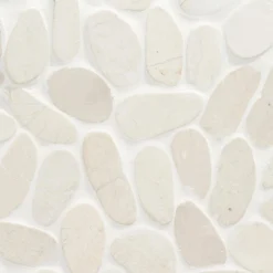 Countryside Sliced Flat Oval 11.81 in. x 11.81 in. White Floor and Wall Mosaic (0.97 sq. ft. / sheet) by Ivy Hill Tile
