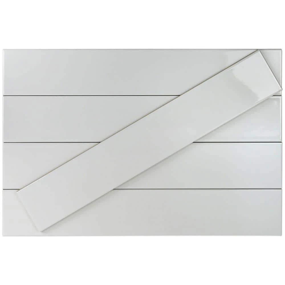 Zekke White 4 in. x 24 in. x 10 mm Polished Porcelain Subway Wall Tile (15-Pieces/9.68 sq. ft./Box) by Ivy Hill Tile 5 Zekke White 4 in. x 24 in. x 10 mm Polished Porcelain Subway Wall Tile (15-Pieces/9.68 sq. ft./Box) by Ivy Hill Tile - Image 3