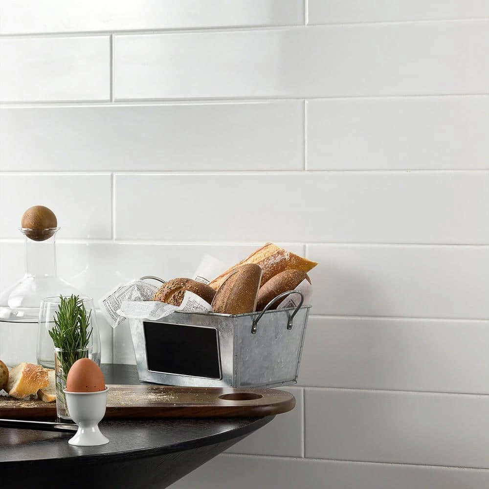 Zekke White 4 in. x 24 in. x 10 mm Polished Porcelain Subway Wall Tile (15-Pieces/9.68 sq. ft./Box) by Ivy Hill Tile 4 Zekke White 4 in. x 24 in. x 10 mm Polished Porcelain Subway Wall Tile (15-Pieces/9.68 sq. ft./Box) by Ivy Hill Tile - Image 2