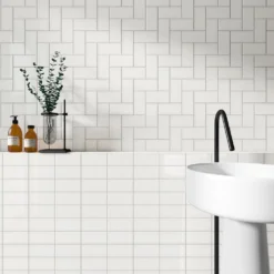 Remington White 2.95 in. x 5.9 in. Polished Porcelain Wall Tile (5.32 sq. ft./Case) by Ivy Hill Tile -The Elite Tile Sales Store white ivy hill tile porcelain tile ext3rd106630 66 1000