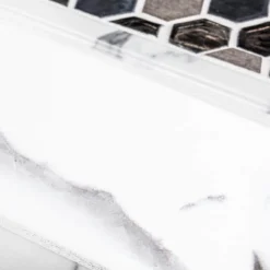 Carrara Inkjet White 4 in. x 12 in. Matte Ceramic Wall Tile (10.33 sq. ft./Case) by Jeffrey Court -The Elite Tile Sales Store white jeffrey court ceramic tile 96032 4f 1000