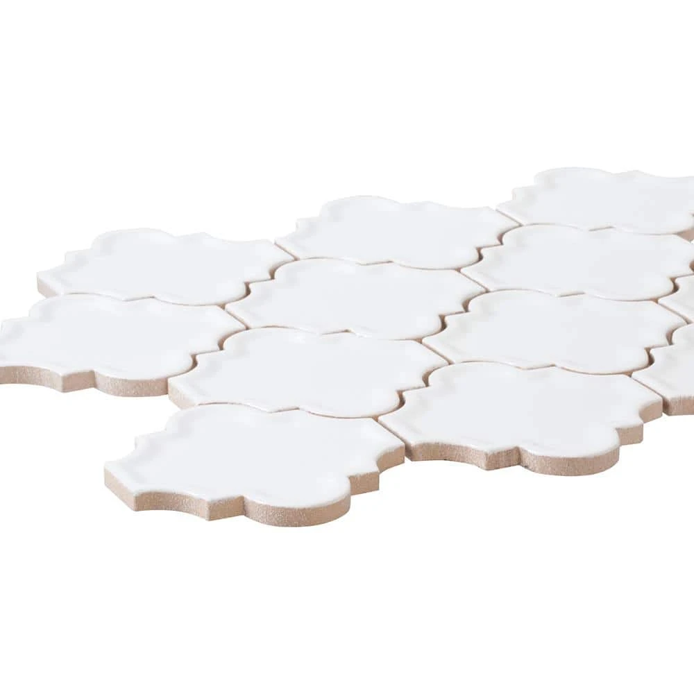 Marrakech White 9.38 in. x 12.25 in. Arabesque Glossy Ceramic Mosaic Tile (7.975 sq. ft./Case) by Jeffrey Court 4 Marrakech White 9.38 in. x 12.25 in. Arabesque Glossy Ceramic Mosaic Tile (7.975 sq. ft./Case) by Jeffrey Court - Image 3
