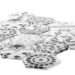 Morris Block White 12 in. x 10.375 in. Hexagon Glossy Glass Mosaic Tile (12.97 sq. ft./Case) by Jeffrey Court -The Elite Tile Sales Store white jeffrey court glass tile 99266 40 1000