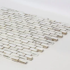 Lightning White 11.75 in. x 11.75 in. Interlocking Mixed Glass, Shell and Marble Mosaic Tile (0.958 sq. ft./Each) by Jeffrey Court -The Elite Tile Sales Store white jeffrey court glass tile 99747 40 1000