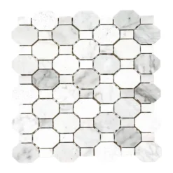 Crisp Illusion White 10.375 in. x 11.125 in. Hexagon Marble Wall and Floor Mosaic Tile (8.01 sq. ft./Case) by Jeffrey Court